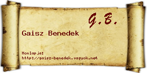 Gaisz Benedek névjegykártya