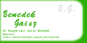 benedek gaisz business card